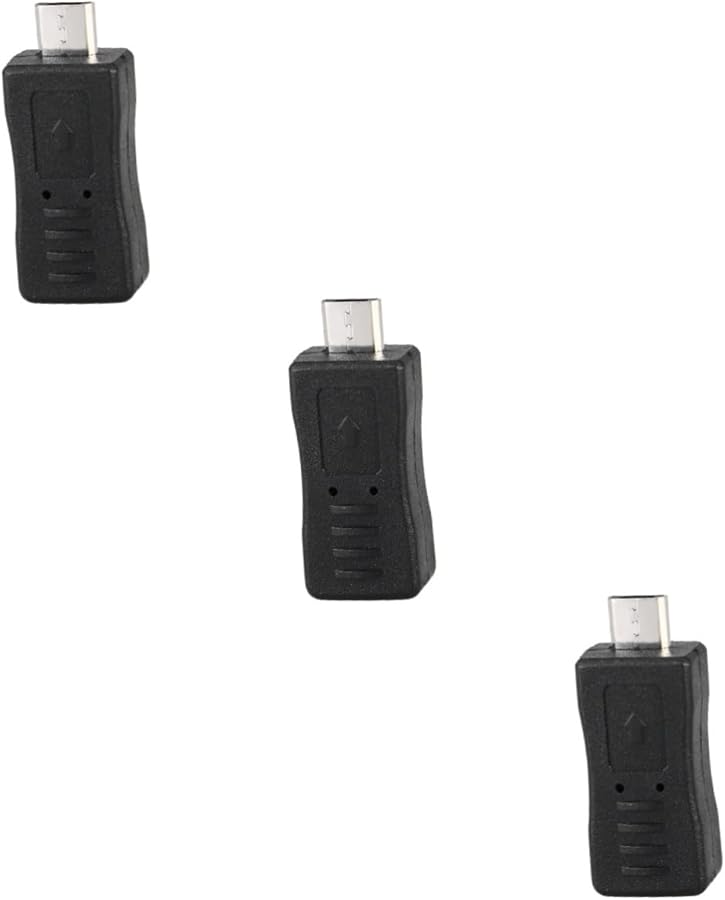 3 Pack Male to Female Adapter Cable High Stable Transmission Data Transfer Black - Image 1