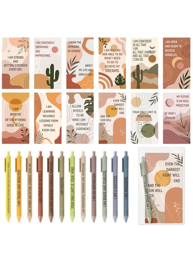 ANGOLIO 144Pcs Positive Affirmation Gift Set Gratitude Affirmation Cards With Pens Daily Encouragement Journal Daily For Women Stress Relief Self Care Gift For Home School Office Supplies - Image 1