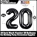 Lovoir Black 20 Number Balloons 40 Inch Giant Number 20 Balloons Foil Mylar Helium Black Number Balloons for 20th Birthday Party Supplies Anniversary Event Celebration Decorations - Image 4