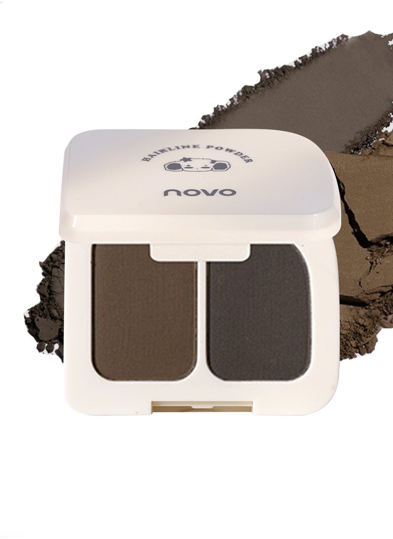 Novo Two-Colors Hairline Powder, Instantly Hairline Powder, Waterproof Long Lasting Volumizing Root Touch Up Hair Shadow Powder, Quick Cover Grey Hair Root Concealer  - Image 1