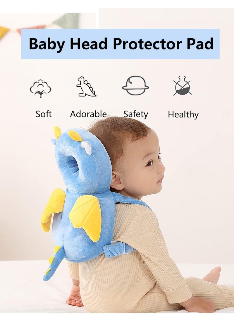 NNEWVANTE Baby Head Protection Pillow Head Protection Backpack Safety Pads Adjustable Size Baby Head Protector for 4-24 Months Toddler Baby Safety Helmet Baby Harness Baby Walking(Wyvern)  - Image 2