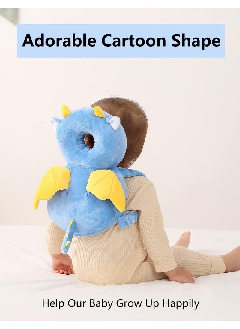 NNEWVANTE Baby Head Protection Pillow Head Protection Backpack Safety Pads Adjustable Size Baby Head Protector for 4-24 Months Toddler Baby Safety Helmet Baby Harness Baby Walking(Wyvern)  - Image 5