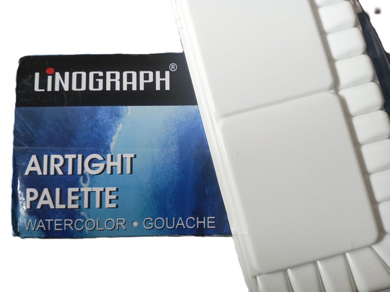 Worison Linograph Airtight 20 Well Watercolor Folding Palette with 2 Mixing Areas and a Removable Clear Tray - Image 3
