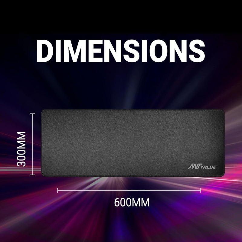 Ant Value Store MM300 Large Gaming Mouse Pad – Waterproof Cloth Surface with Anti-Fray Stitched Edges, Non-Slip Rubber Base, Extended Size for Gaming & Office Desk Setup – Black - Image 4