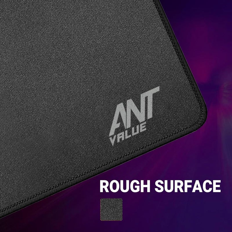 Ant Value Store MM300 Large Gaming Mouse Pad – Waterproof Cloth Surface with Anti-Fray Stitched Edges, Non-Slip Rubber Base, Extended Size for Gaming & Office Desk Setup – Black - Image 3