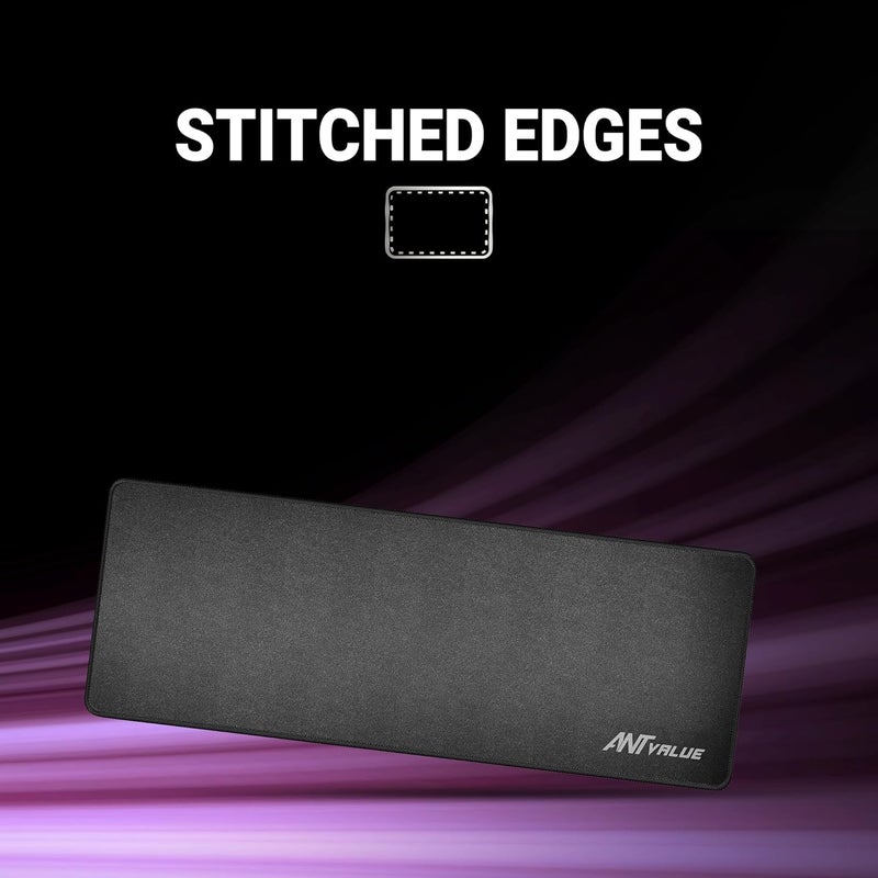 Ant Value Store MM300 Large Gaming Mouse Pad – Waterproof Cloth Surface with Anti-Fray Stitched Edges, Non-Slip Rubber Base, Extended Size for Gaming & Office Desk Setup – Black - Image 5