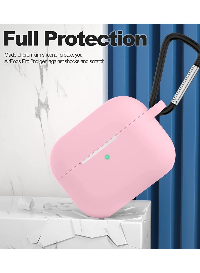 ACLIX AirPods Pro Generation Case Cover, Protective Silicone Skin Accessories with Keychain for Apple AirPods Pro Generation 2, Front LED Visible, pink - Image 4