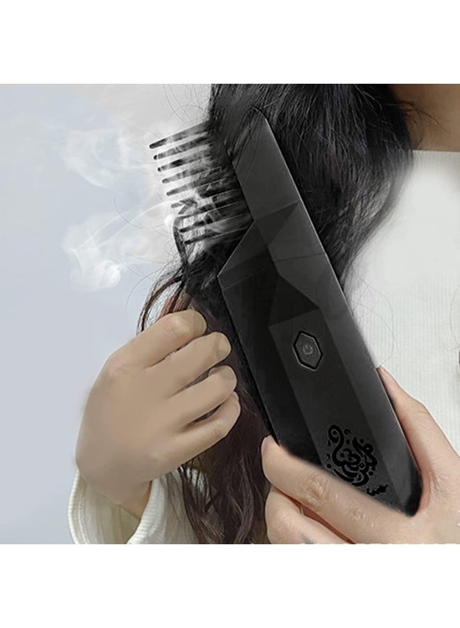 مبخرة إلكترونية محمولة 2 في 1 للشعر والجسم ، مزودة برأس مشط لتبخير خصلات الشعر ورأس عام للمنزل والسيارة، قابلة للشحن بمنفذ USB - لون أسود ملكي - Image 5