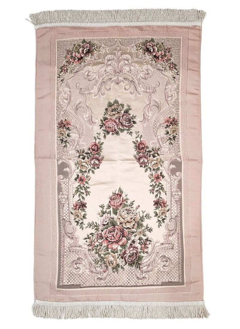 Museum Museum Prayer Mat With Gift Box.Floral Design prayer Rug - SANA (PINK)  - Image 1