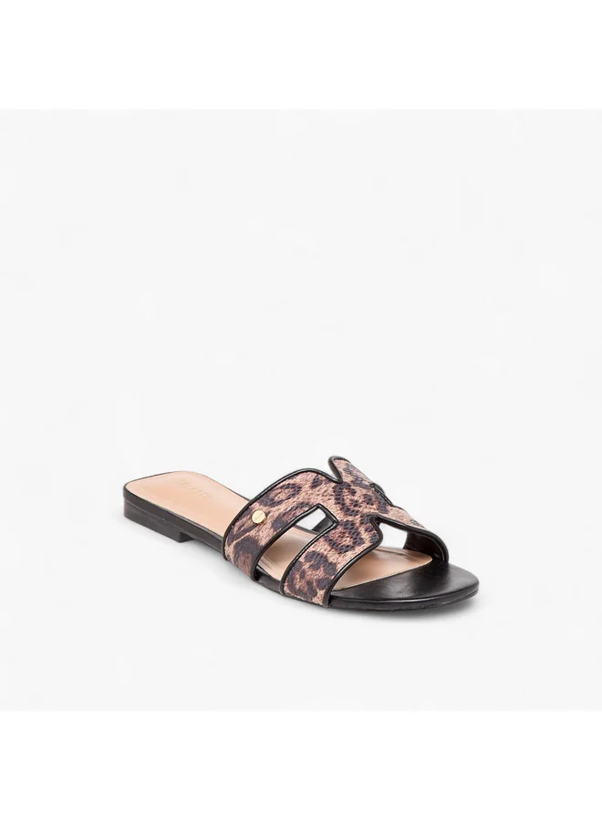 Celeste Women's Animal Print Slip-On Flat Sandals