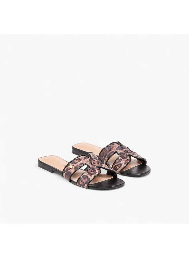 Celeste Women's Animal Print Slip-On Flat Sandals