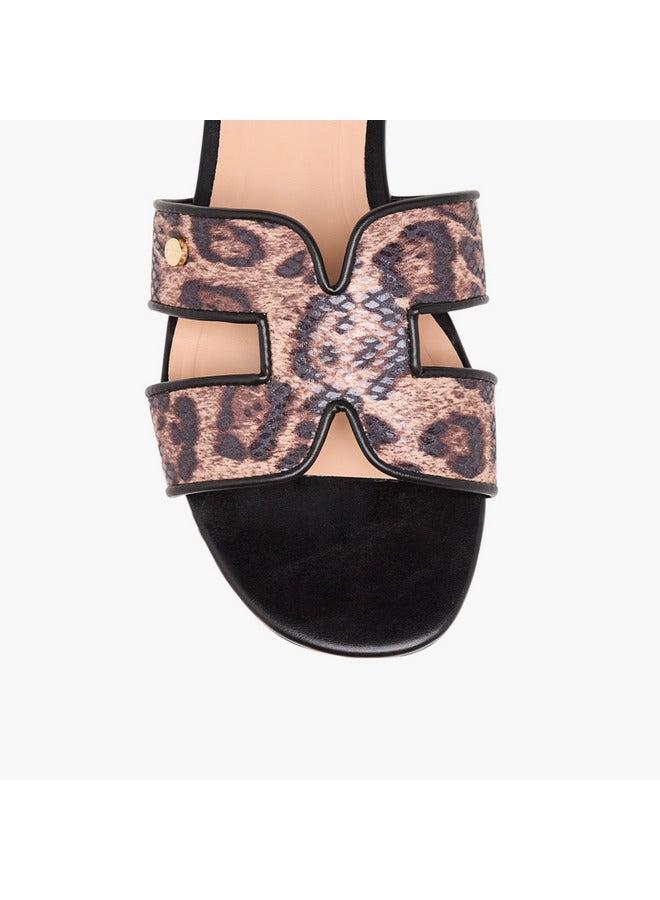 سيليست صنادل نسائية مسطحة سهلة الارتداء بطبعات حيوانات - Image 4