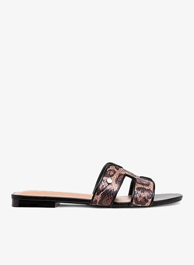 Celeste Women's Animal Print Slip-On Flat Sandals