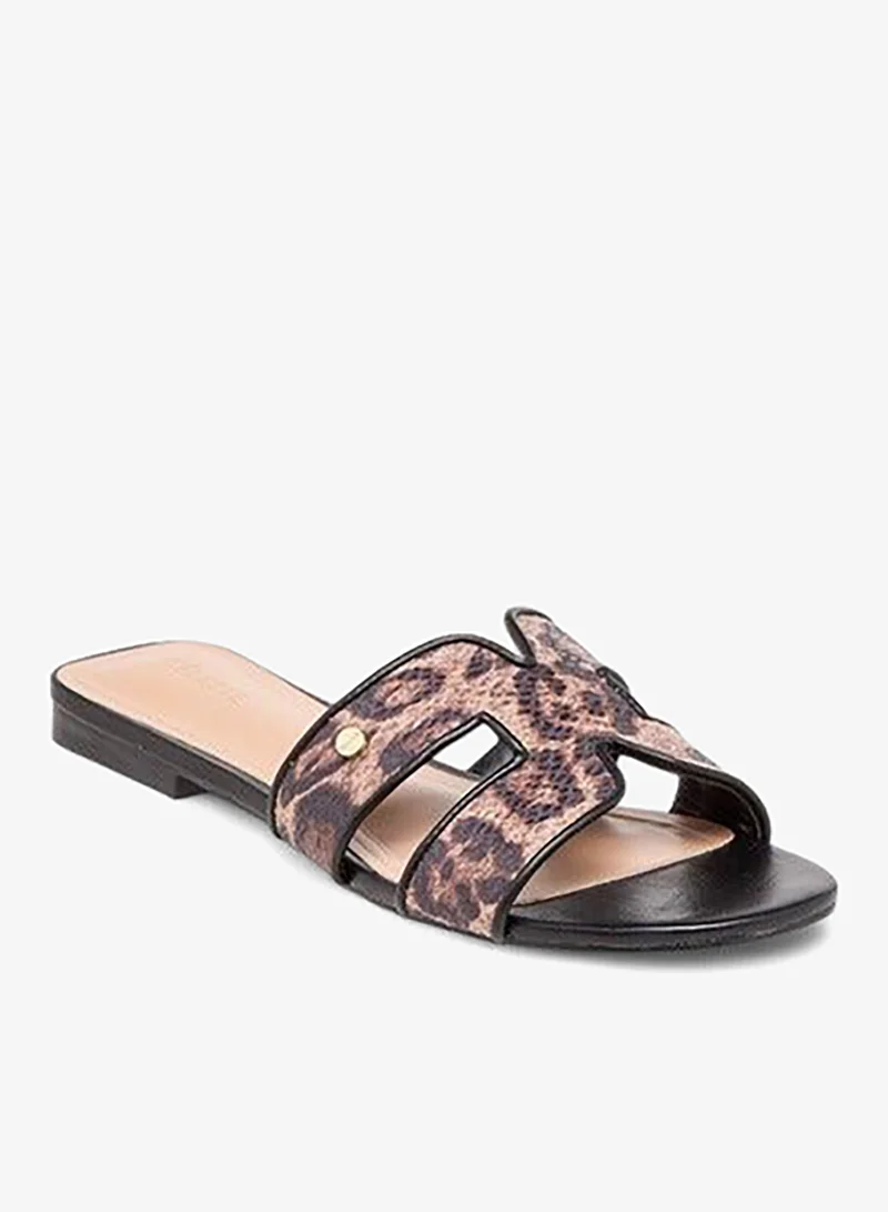 Celeste Women's Animal Print Slip-On Flat Sandals
