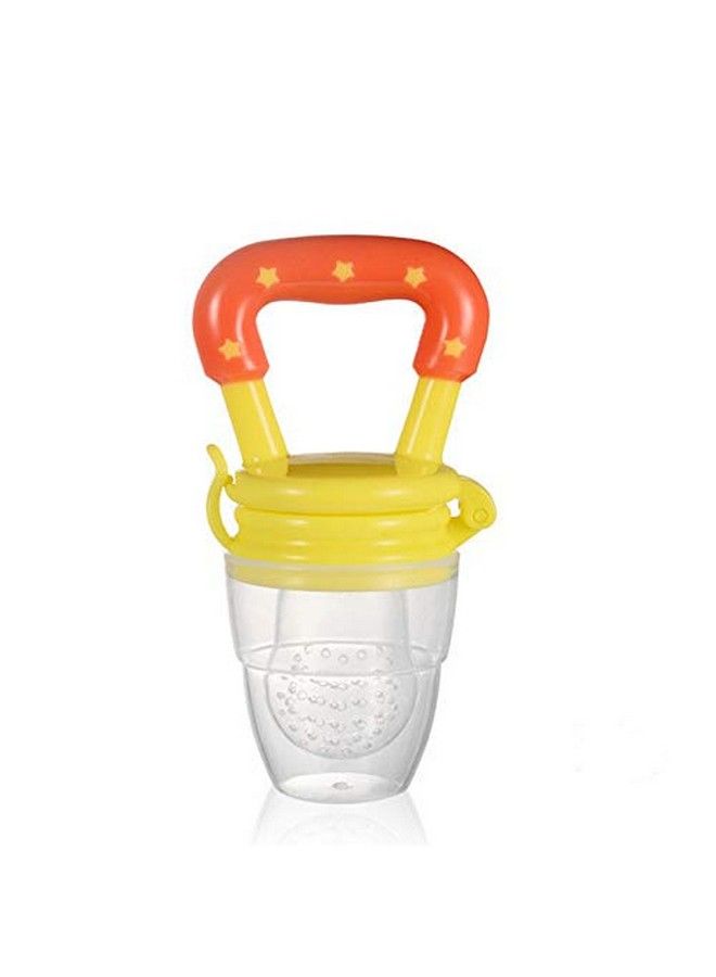 Tinny Tots Silicone Baby Food;Fruit Feeder;Baby Rattle Teether;Baby Soother Teether Toy With Transparent Protective Case Combo For Toddlers;Infants(Yellowpink) - Image 3