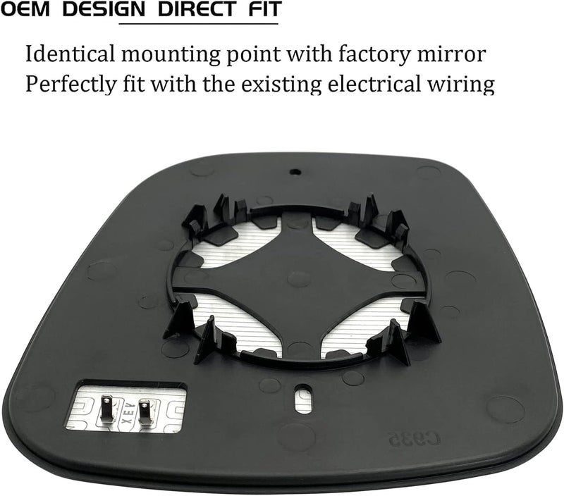 SKARUMMER Passenger Side Heated Mirror Glass Replacement for Chrysler, Dodge, RAM, and Volkswagen - Image 5