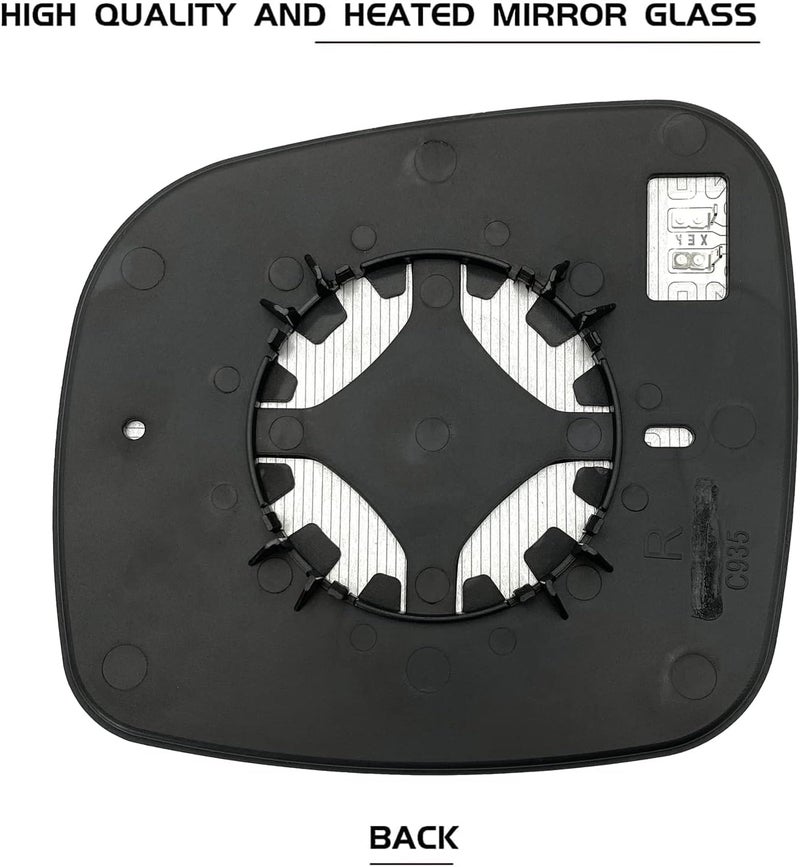 SKARUMMER Passenger Side Heated Mirror Glass Replacement for Chrysler, Dodge, RAM, and Volkswagen - Image 2