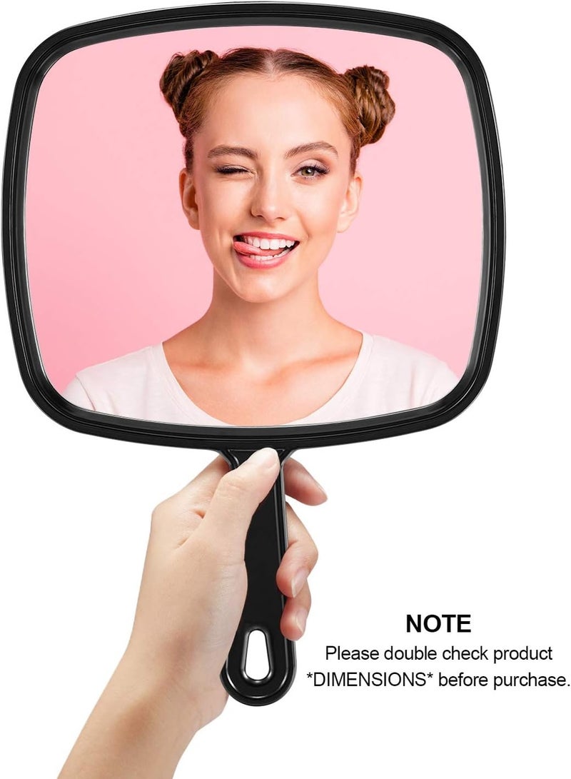Extra Large Hand Mirror, Salon Barber Hairdressing Handheld Mirror with Handle (Square Black 23cm x 31cm) - Image 3