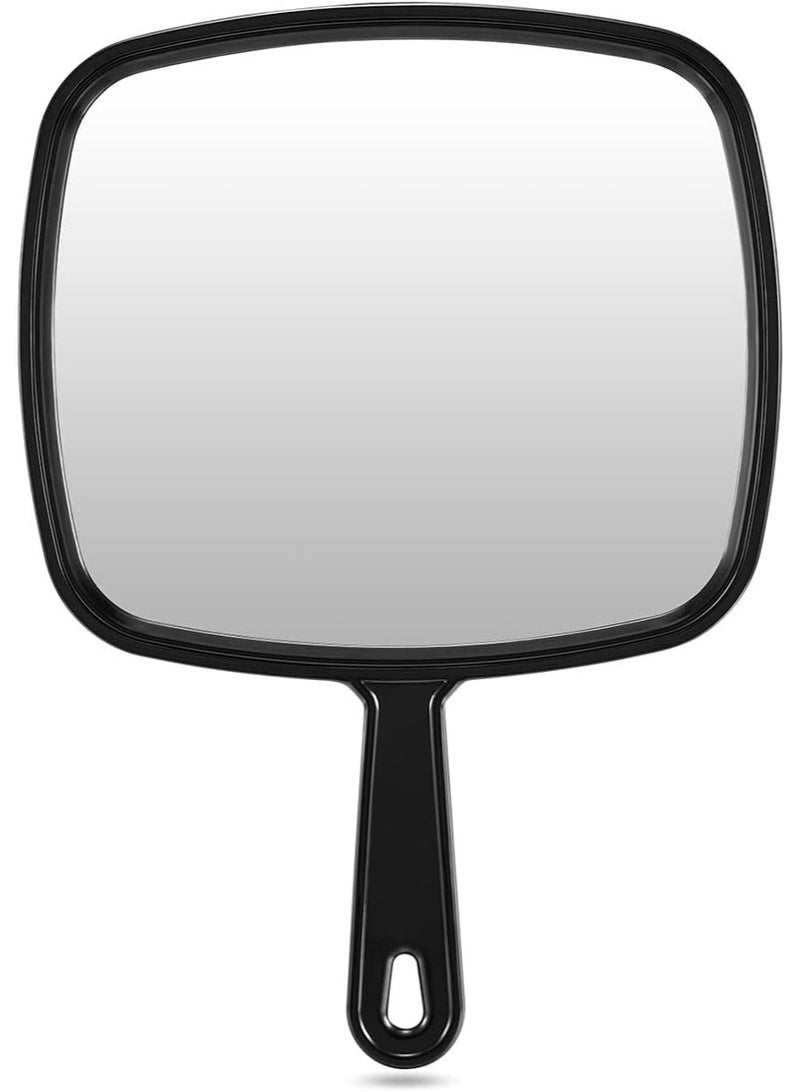 Extra Large Hand Mirror, Salon Barber Hairdressing Handheld Mirror with Handle (Square Black 23cm x 31cm) - Image 1