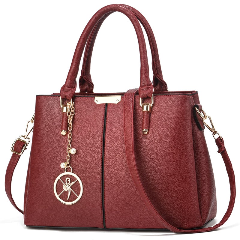 KURGOOL Purse and Handbags for Women, 3 Zip Compartments Tote Bag Designer Shoulder Purse Top Handle Satchel Bags - Image 1