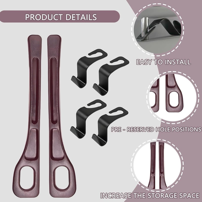 louuuou 6 PCS Car Seat Gap Filler Organizer with Hooks - Universal Fit for Most Vehicles - Image 3