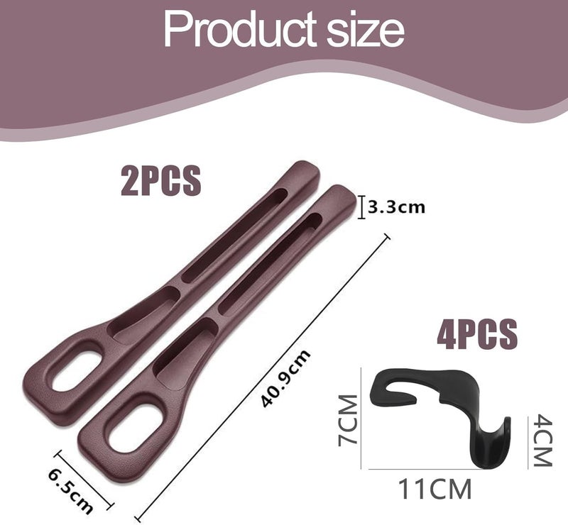 louuuou 6 PCS Car Seat Gap Filler Organizer with Hooks - Universal Fit for Most Vehicles - Image 2