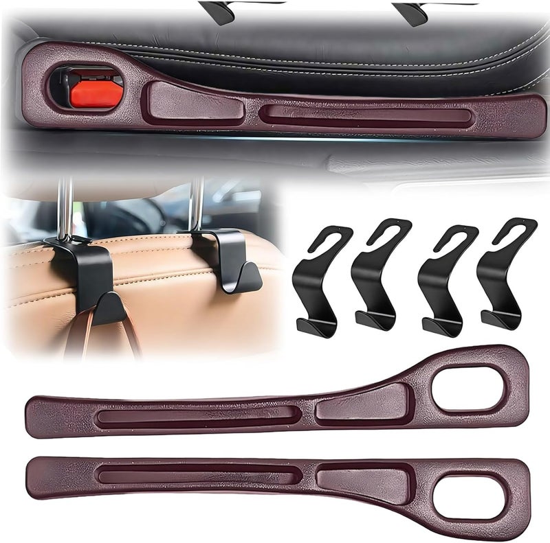 louuuou 6 PCS Car Seat Gap Filler Organizer with Hooks - Universal Fit for Most Vehicles - Image 1