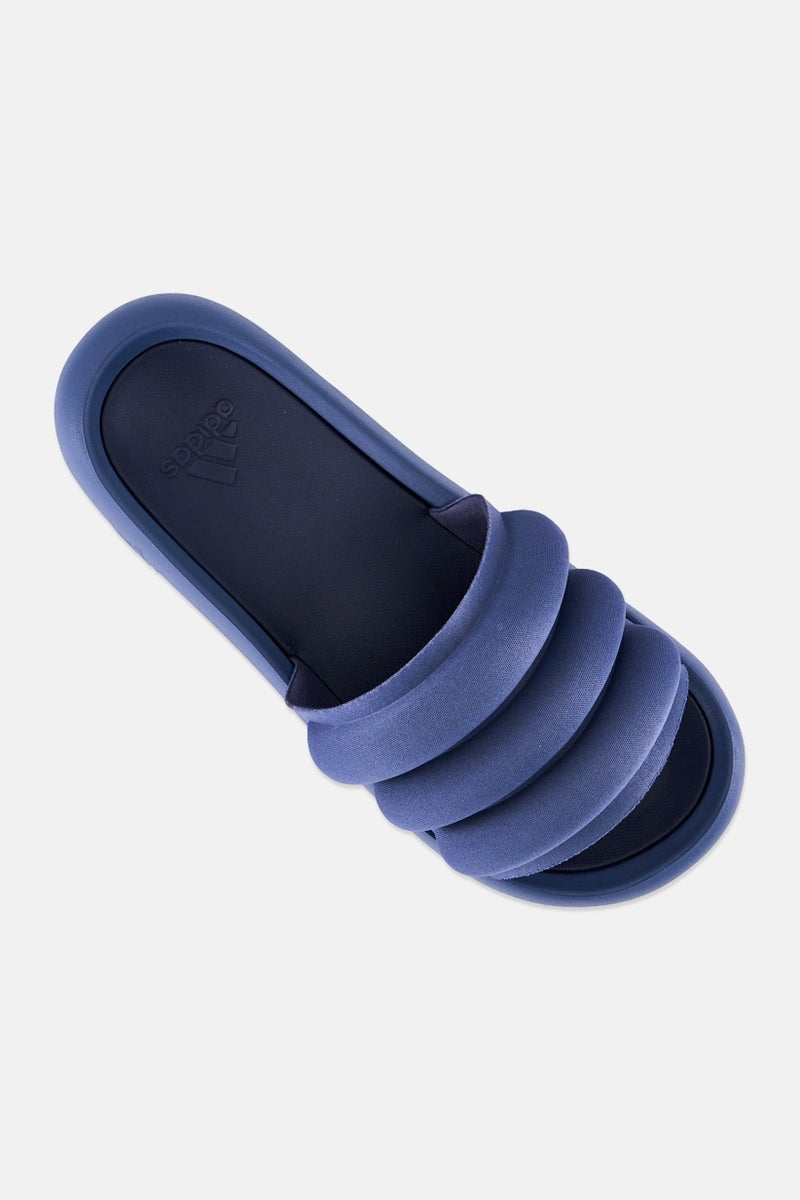 Adidas Kids Boy Adilette Zplaash Slip On Outdoor Slides, Navy - Image 4