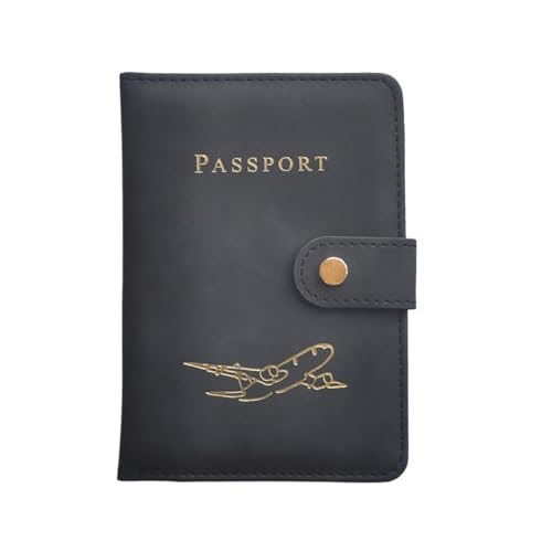 ZYAQUDEC Passport Holder with Multiple Card Slots, RFID-Blocking Passport Cover, Stylish Unisex Design for Men & Women, Ideal Gift for Frequent Flyers, Black - Image 1