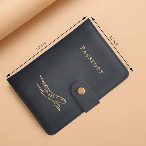 ZYAQUDEC Passport Holder with Multiple Card Slots, RFID-Blocking Passport Cover, Stylish Unisex Design for Men & Women, Ideal Gift for Frequent Flyers, Black - Image 3