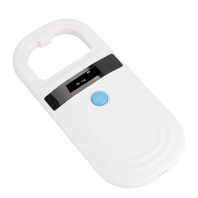 كلاراكو قارئ شرائح RFID 134.2 كيلو هرتز، ماسح شرائح هوية الحيوانات الأليفة بشاشة OLED عالية السطوع مقاس 0.91 بوصة، 128 قطعة من بطاقات تخزين المعلومات لتتبع الحيوانات - Image 1