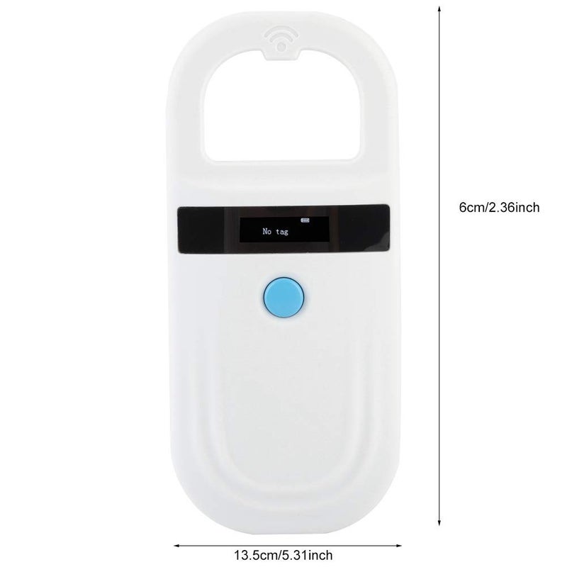 كلاراكو قارئ شرائح RFID 134.2 كيلو هرتز، ماسح شرائح هوية الحيوانات الأليفة بشاشة OLED عالية السطوع مقاس 0.91 بوصة، 128 قطعة من بطاقات تخزين المعلومات لتتبع الحيوانات - Image 3