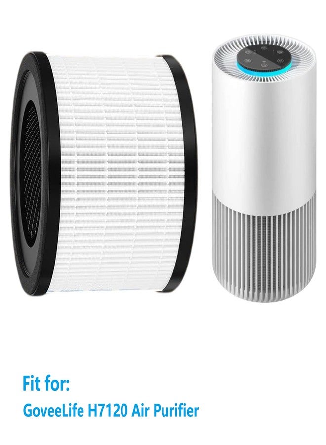 HALIEVE H7120 Replacement Filter Compatible with GoveeLife H7120 Air Purifier 3-in-1 Pre-Filter HEPA & Activated Carbon Filter for Bedroom Home Large Room H7120101, 2 Pack - Image 2