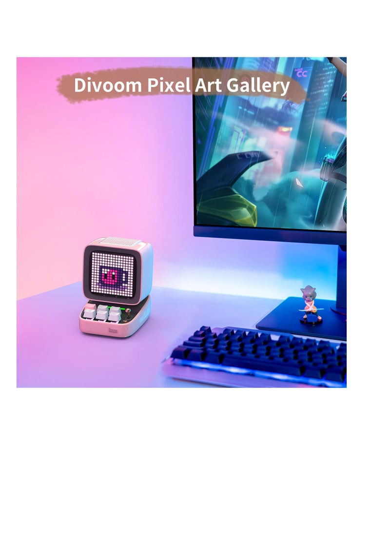 Divoom Bluetooth Portable Speaker Alarm Clock Cute Gift Home Light Decoration  - Image 4