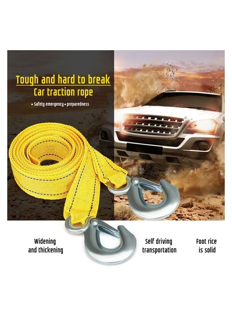 FAJ - Car Towing Rope 6 meter 5 Ton Tow Rope With Tow Hooks Heavy Duty Towing Belt - FaJ ST206B1 - Image 1
