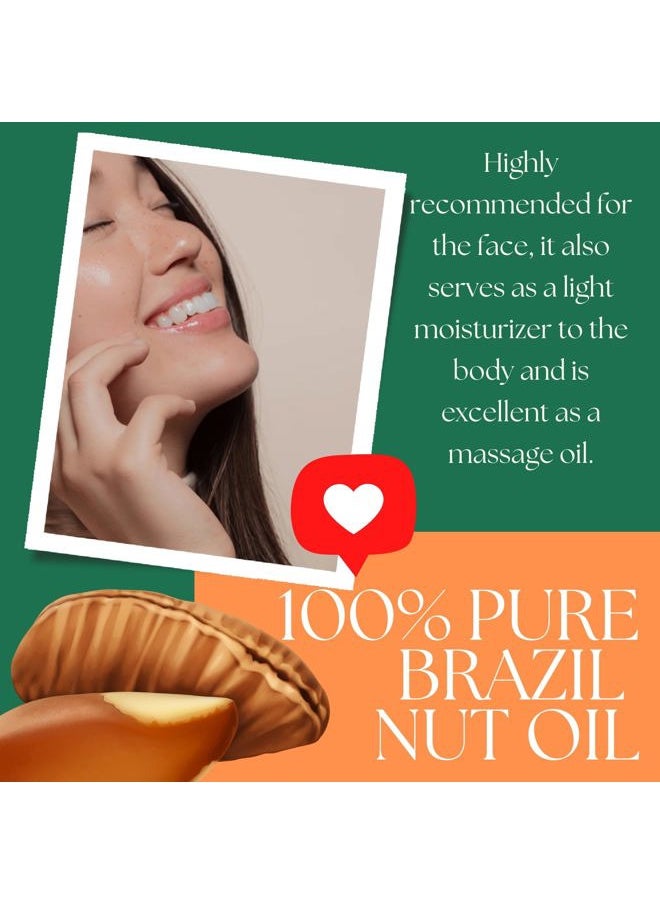 Best Nature's Cosmetics - Virgin Organic Brazil Nut Oil Moisturizer for Skin and Hair, 1 Fl Oz - Image 1