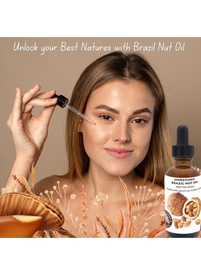 Best Nature's Cosmetics - Virgin Organic Brazil Nut Oil Moisturizer for Skin and Hair, 1 Fl Oz - Image 1