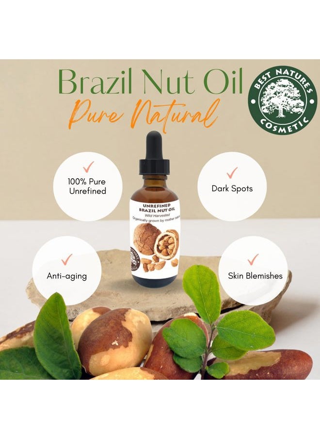 Best Nature's Cosmetics - Virgin Organic Brazil Nut Oil Moisturizer for Skin and Hair, 1 Fl Oz - Image 1