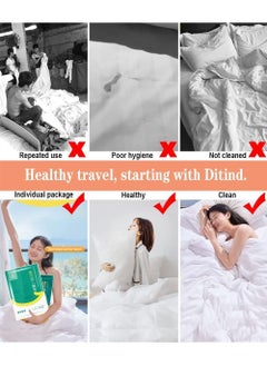 Y&D 4 PCS Bed Sheets Set Disposable for Travel Double Travel Hotel Portable Sheet Quilt Cover Pillowcase Business Trip Spa Ready to use Bedding  - Image 2