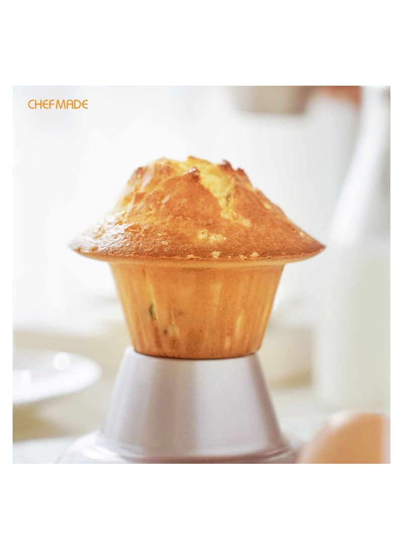 شيف ميد مافن قالب كيك نونستيك 4 بوصة طقم صواني كب كيك 4 قطع - Image 4