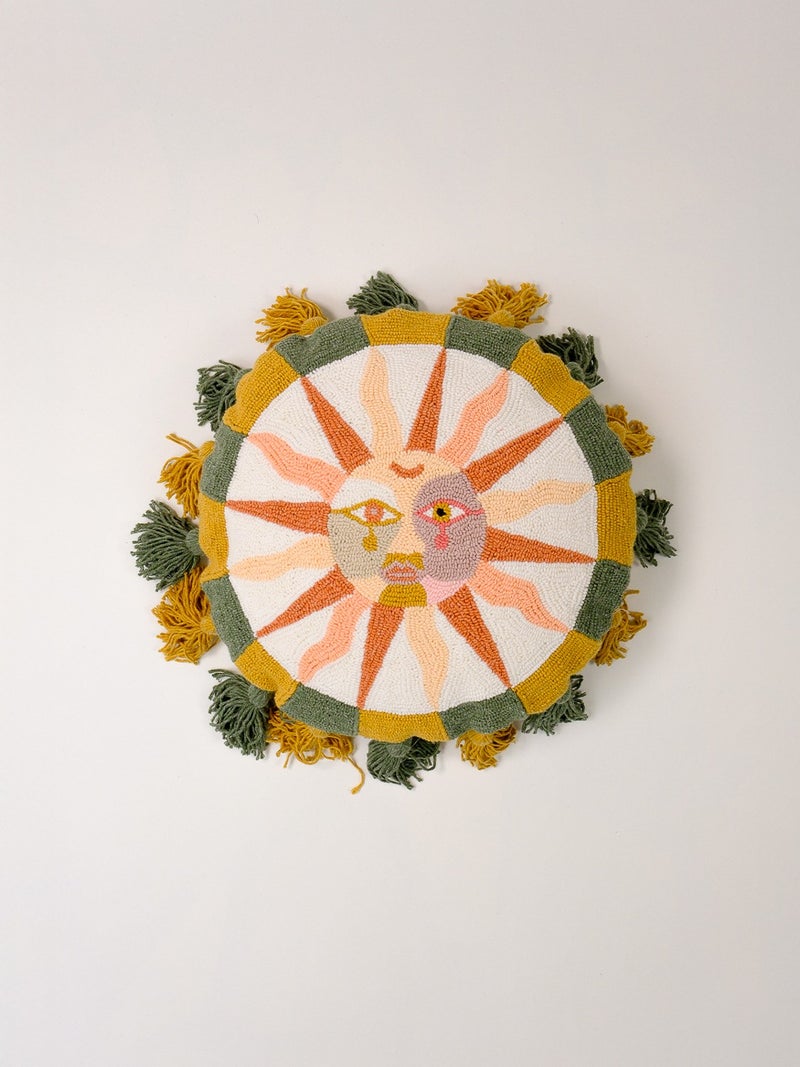 Galia Tasarım Special Design Mystical Sun Moon Figured Punch Cushion  - Image 1