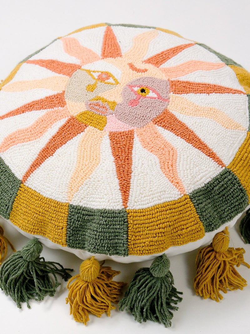 Galia Tasarım Special Design Mystical Sun Moon Figured Punch Cushion  - Image 4