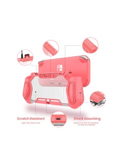 KASTWAVE Smart Switch Lite Protective Case for Nintendo, Daily Gift Ergonomic Sturdy Full Protection Gift Idea with HD Screen Protector Thumb Grip Caps for Family Coral  - Image 2