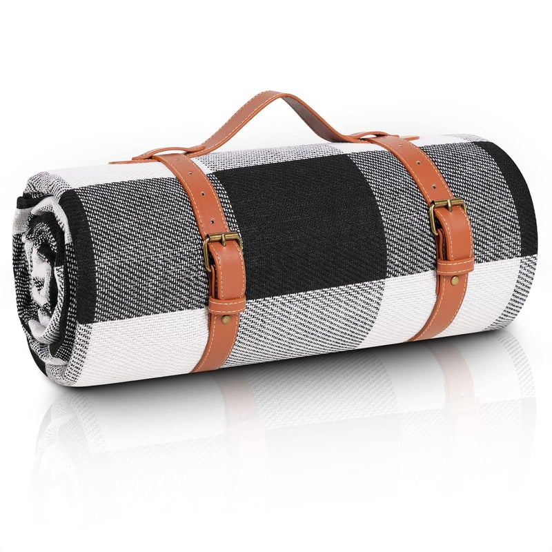 sapsisel 80”x 80” Picnic Blanket Extra Large, Waterproof and Foldable Beach Blanket, 3-Layer Outdoor Blanket for 6 to 8 Adults, for Camping, Park, Beach, Grass, Indoors… - Image 1