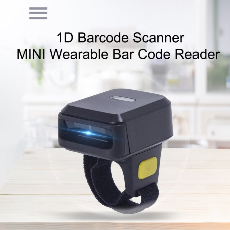 1D Finger Barcode Scanner with 330° Rotation Head BT 2.4G USB 3in1 Connections - Large Rechargeable Battery Wireless Barcode Scanner for Library Book Warehouse Inventory - Image 5