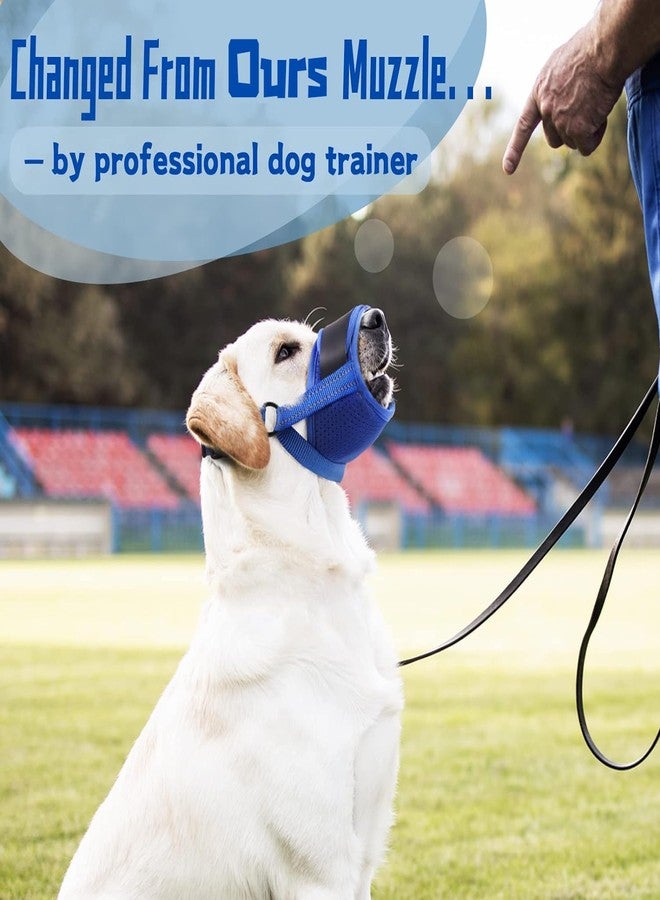 TZBEINN Dog Muzzle, Air Mesh Breathable Muzzle for Medium Large Sized Dogs to Anti & Prevent Biting Barking Chewing, Soft Basket Muzzle for German Shepherd Dog with Reflective & Adjustable Strap(Blue-L… - Image 3