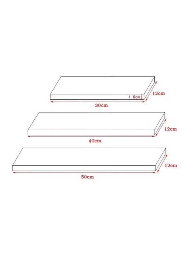 3-Piece Floating Shelve Set White Wood White Small Shelf(30x12x1.6).Medium Shelf(40x12x1.6).Big Shelf(50x12x1.6)cm - Image 4