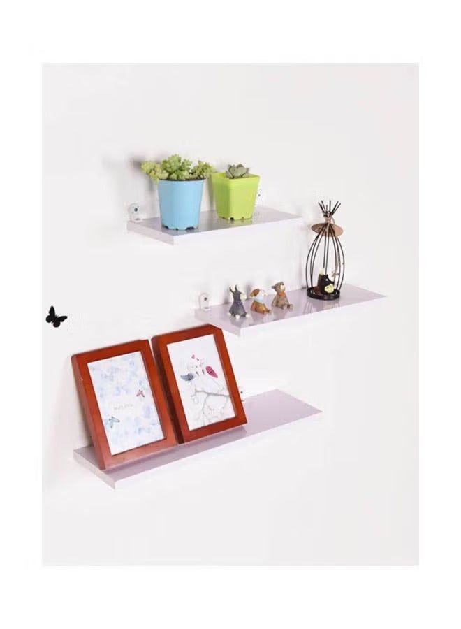 3-Piece Floating Shelve Set White Wood White Small Shelf(30x12x1.6).Medium Shelf(40x12x1.6).Big Shelf(50x12x1.6)cm - Image 3