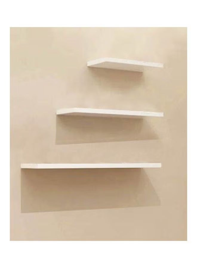 3-Piece Floating Shelve Set White Wood White Small Shelf(30x12x1.6).Medium Shelf(40x12x1.6).Big Shelf(50x12x1.6)cm - Image 2