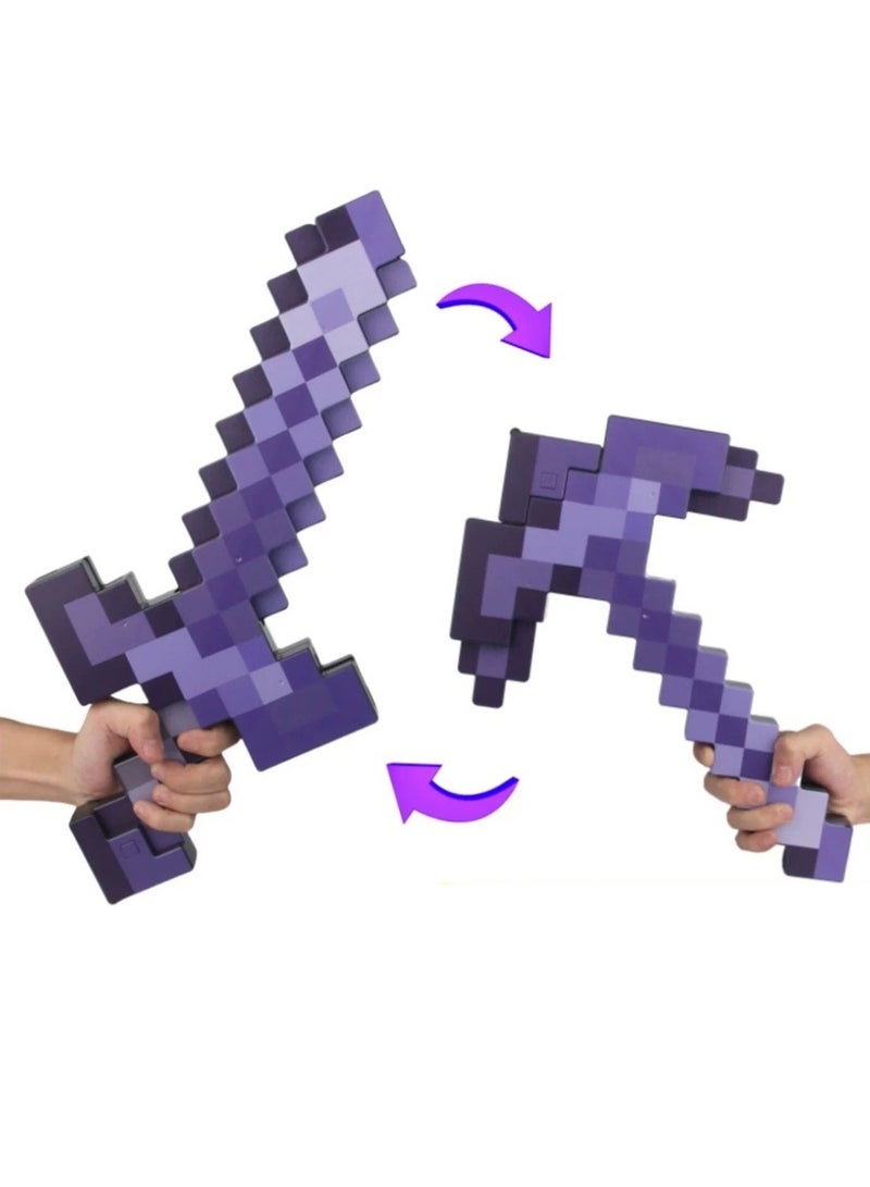 ماين كرافت مجموعة سيف ومطرقة من لعبة ماين كرافت، ملحق يمكن ارتداؤه مقاس الأطفال للتمثيل الشخصي والفستانات - Image 3